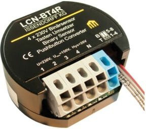 Issendorff Tastenumsetzer Binäreingang 4x 230V UP-Dose LCN Schwarz BT4R - Bild 1