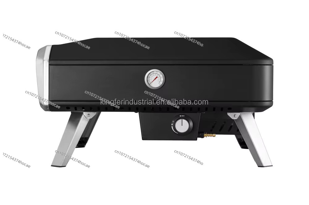 Automatischer drehbarer 16-Zoll-Pizzaofen und Grill für den Außenbereich in Schwarz - Bild 3