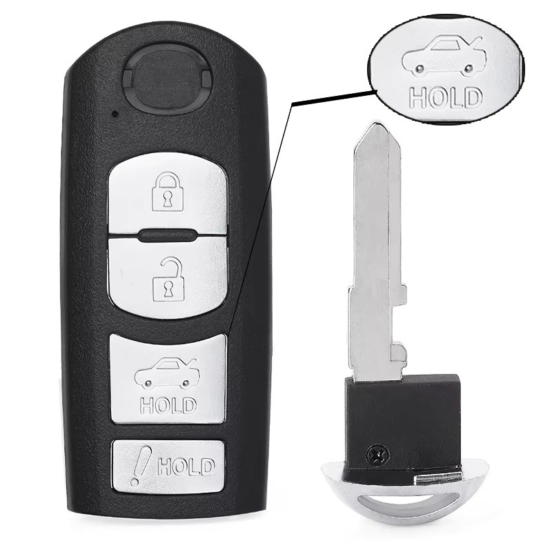 KEYECU Smart Remote Autoschlüssel mit ID49 Chip für Mazda CX-5 CX-3 Speed 3, 315 MHz, Schwarz - Bild 3