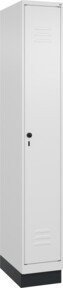 C+P Spind Classic PLUS Garderobenschrank mit Sockel, 1 Abteil, Farbe: Anthrazit, H x B x T: 195 x 30 x 50 cm, mit Sicherheits-Drehriegel, 4 Garderobenhaken und mittiger Trennwand - Bild 1