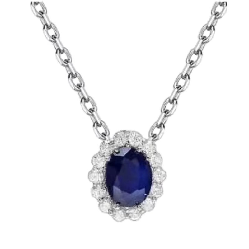 Huitan Halskette mit Anhänger, Silber, blauer Zirkonia, Damen - Bild 3