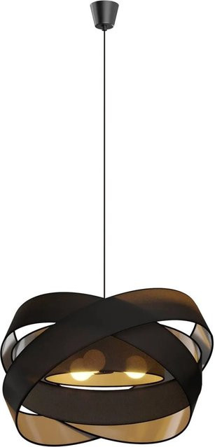 Lindby Pendelleuchte Simaria Modern Schwarz aus Textil, 3-flammig, E27 - Bild 1