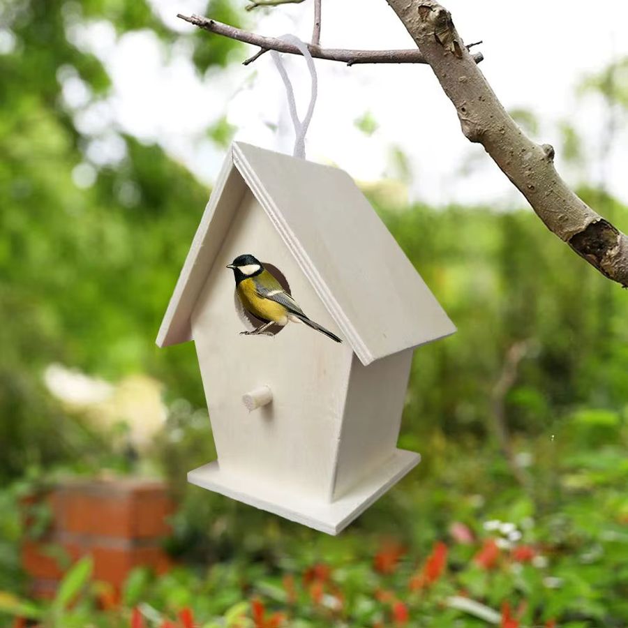 KITPIPI Set aus 5 Holz-Vogelhäuschen für den Garten als Nistkästen und Dekoration - Bild 3