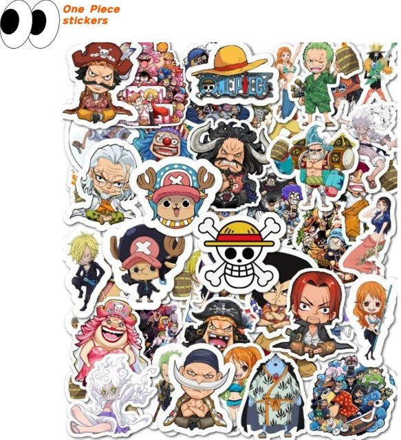 ONE PIECE Cartoon-Anime wasserfeste Aufkleber zur Dekoration von Notizbüchern und Handys in Multicolor - Bild 1