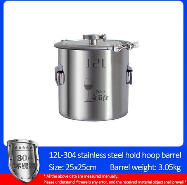 DIBOSH Gärtank aus Edelstahl mit Klemme für Home Brewing, 12 l, Silber - Bild 1
