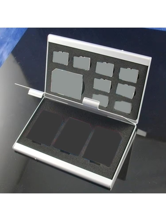 VODOOL Speicherkarten-Aufbewahrungsbox aus Aluminium in Silber für SD und TF Speicherkarten - Bild 4