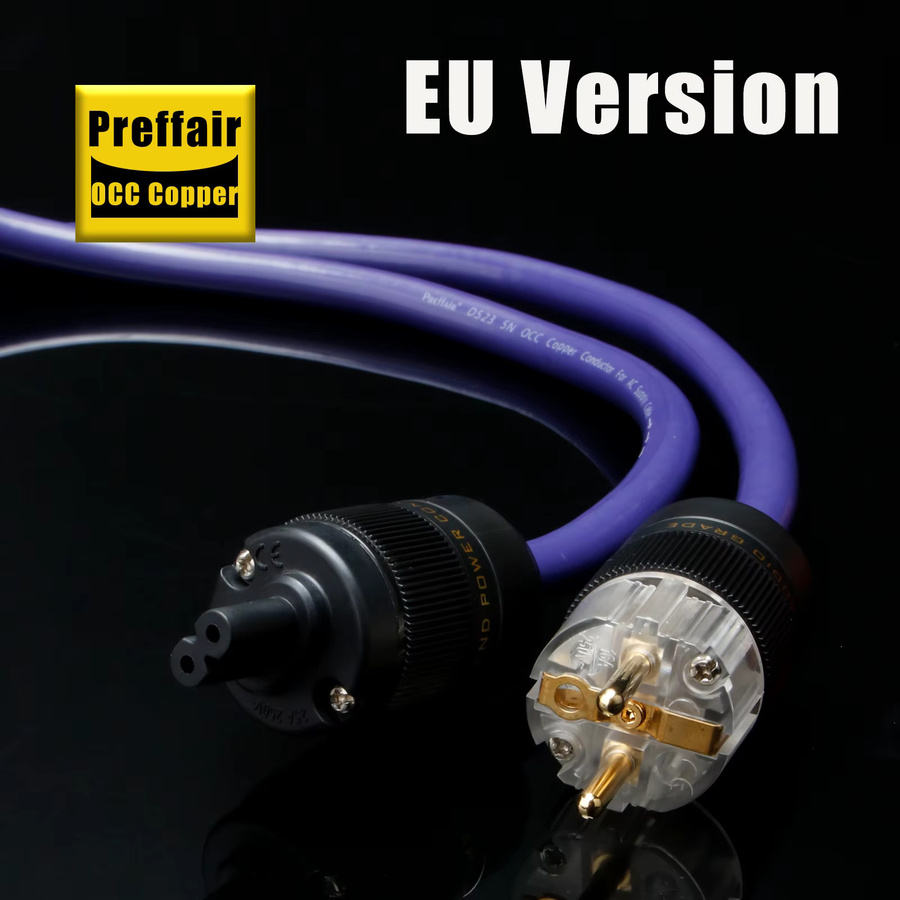 Preffair Hifi Einkristall-Kupfer Stromkabel OCC Kupfer Netzkabel C7 Figur 8 für audiophile Audio-Verlängerung - Bild 3