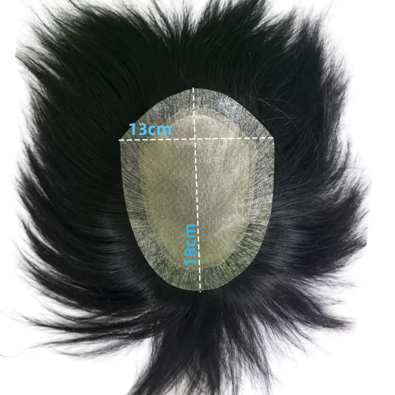 Anemone Herren-Toupet, atmungsaktive Seidenbasis, 100 % echtes Haar - Bild 6