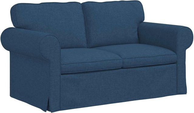 vidaXL Sofa Blau mit Stoffbezug und Metallrahmen B/T/H: 215 x 82 x 80 cm - Bild 1