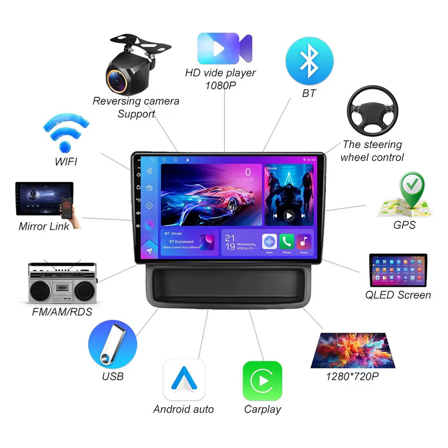 FengShiDa Android 14 Multimedia Autoradio mit GPS und Video Player für Renault Trafic 2, Opel Vivaro und Nissan Primastar (2006-2014), Schwarz - Bild 2