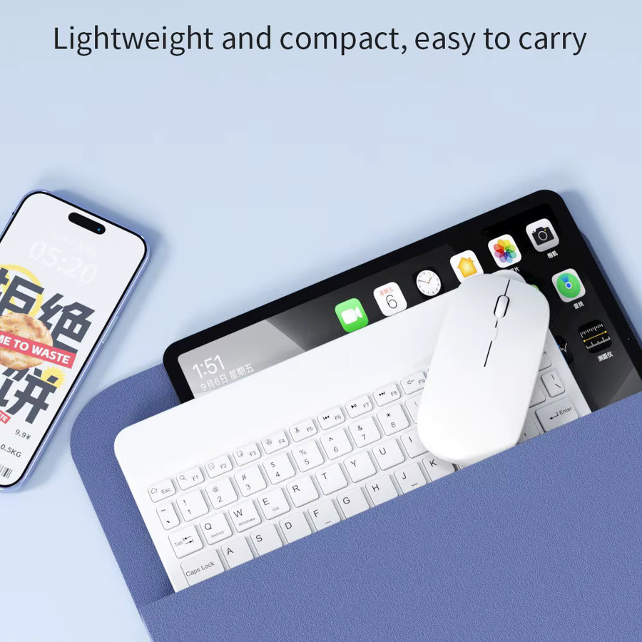 EMTRA Drahtlose Bluetooth-Tastatur in Weiß für iOS, Android und Windows-Tablets sowie iPad Air, Mini und Pro - Bild 3