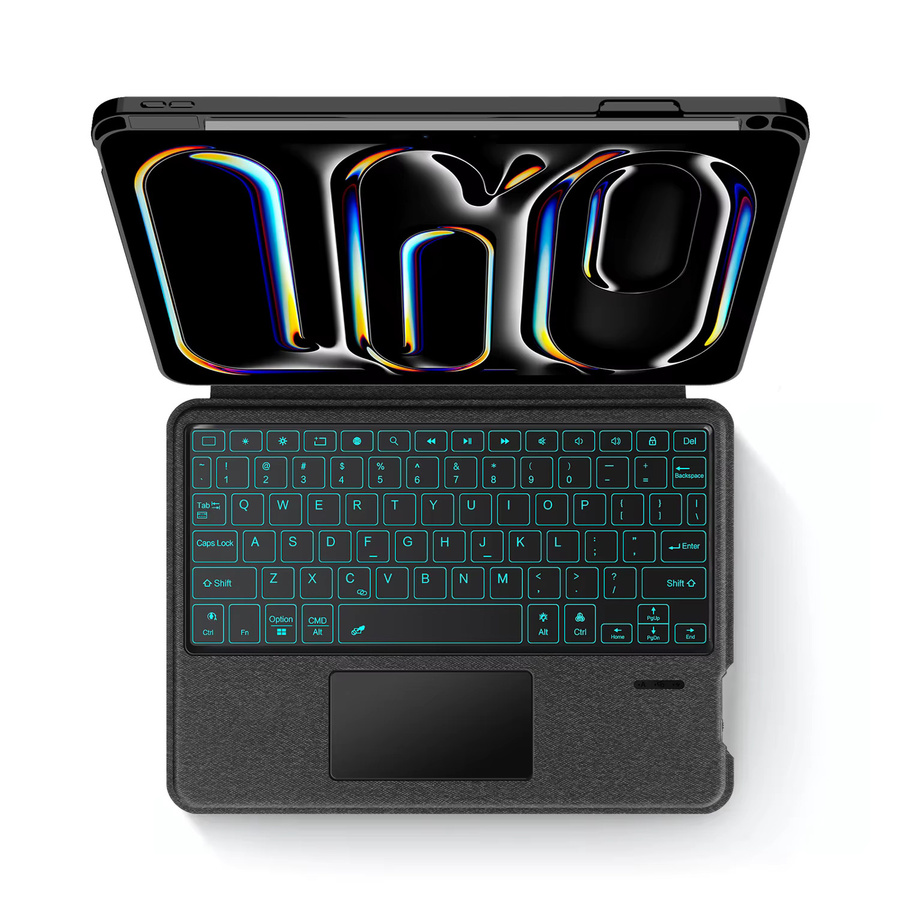 AJIUYU Magic Keyboard Hülle für iPad Pro M5 11 und 13 Zoll 2025 sowie iPad Air 4 5 6 und iPad Pro 12.9, abnehmbare Smart Tastaturabdeckung, Schwarz - Bild 3
