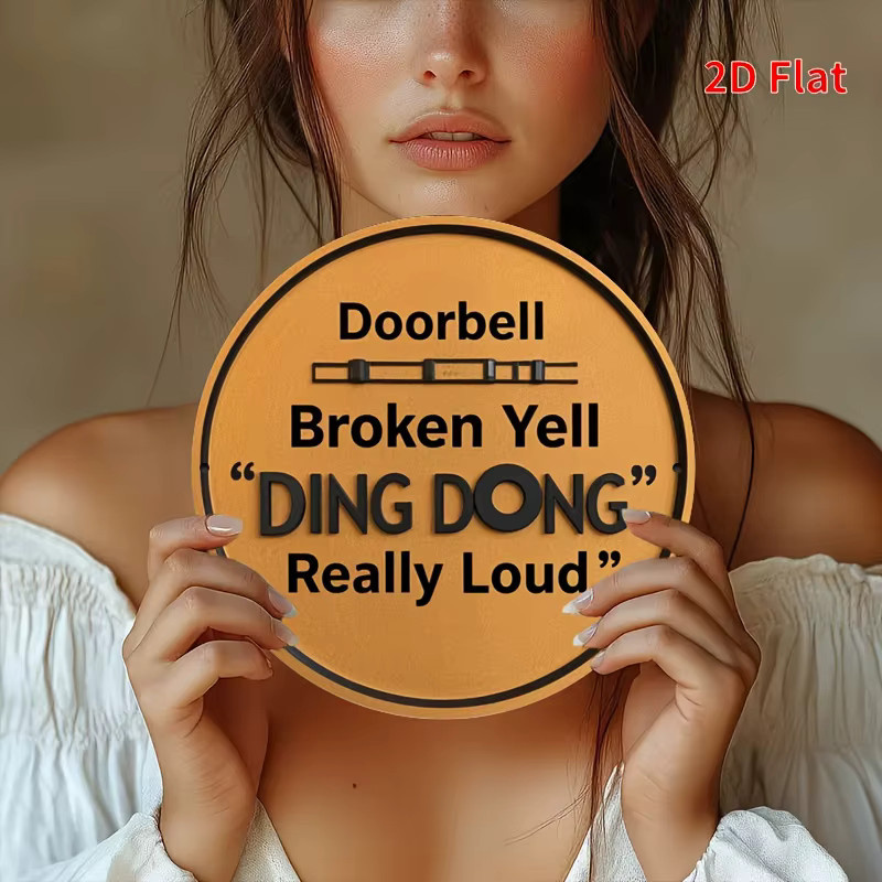 Rundes Metallschild Potdemiel Doorbell Fraction im klassischen Stil, Durchmesser: 19,81 cm - Bild 3