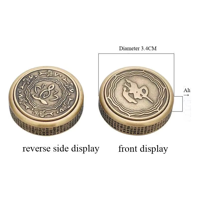 GUEN Messing Herz-Sutra Doppelseitiger drehbarer Buddha Fidget Spinner, Metall-EDC-Handspielzeug - Bild 5