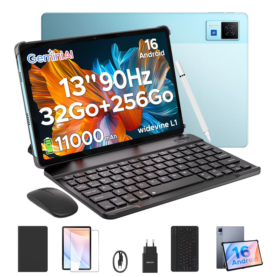 DOOGEE U13 2-in-1 Tablet-PC in Blau mit 13 Zoll Display, Android 16, 256GB Speicher, 6GB RAM, 11000mAh Akku, Quad-Lautsprecher und UNISOC T7280 Prozessor - Bild 4
