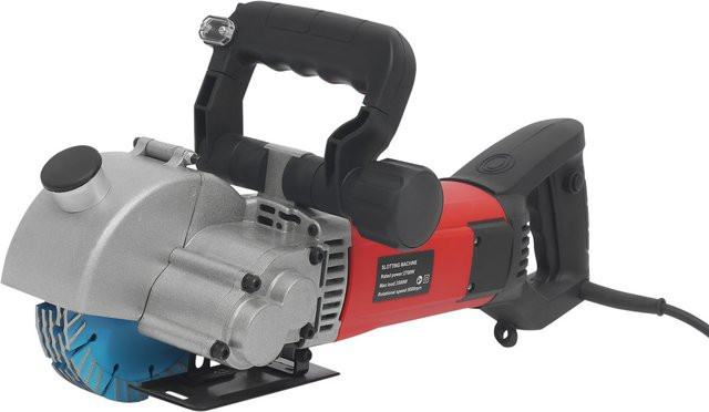 TOOL1SHOoo Elektrische Schlitzfräsmaschine 2700W Staubfreier Wandschlitzschneider und Beton-Nutfräser in Rot-Schwarz - Bild 1