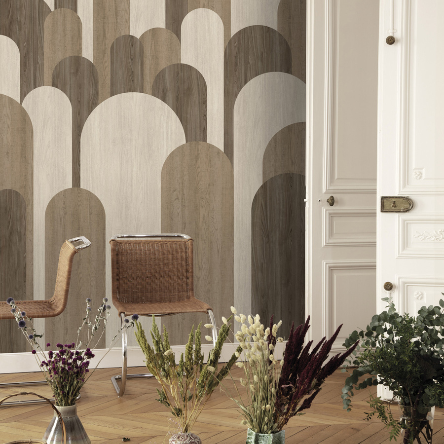 Nobilis Fototapete Ponti in Beige und Braun mit Natur- und Holzoptik, Breite: 330 cm, Höhe: 70 cm - Bild 1