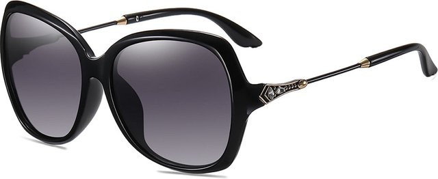 Techsuit 8881 Sonnenbrille, Damen, Butterfly, Vollrand, Schwarz Grau, Kunststoff, polarisiert - Bild 1