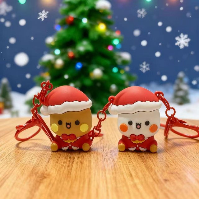 Fashnics Bubu und Dudu Bär Panda Figuren Set als Schlüsselanhänger und Schreibtisch-Dekoration in Schwarz und Multicolour - Bild 1
