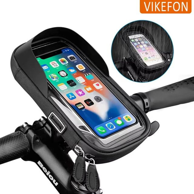 VIKEFON Wasserdichte GPS Navigation Handyhalterung für Fahrrad und Motorrad in Schwarz - Bild 1