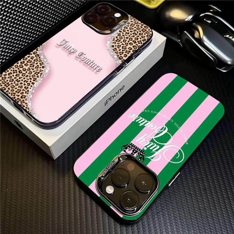 J-JuicysS Couture Handyhülle für iPhone 11 bis 17 Pro Max und Pro Plus in Silber und Pink - Bild 2