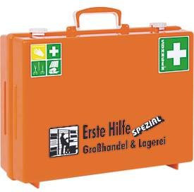 Soehngen Mobiler Erste-Hilfe-Koffer aus Kunststoff in Weiß und Orange, Wandmontage möglich - Bild 1