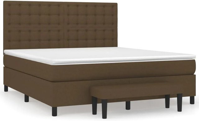 vidaXL Boxspringbett mit Matratze Dunkelbraun Hybrid-Design mit Taschenfederkern B/T: 160 x 200 cm - Bild 1