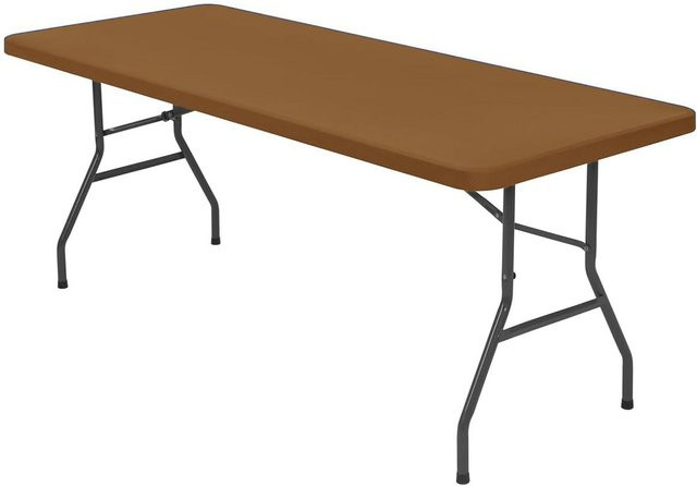 RTTIME Elastische Tischdecke aus Spannstoff für Klapptische, Rechteckig, Hellbraun, B: 244 cm - Bild 1