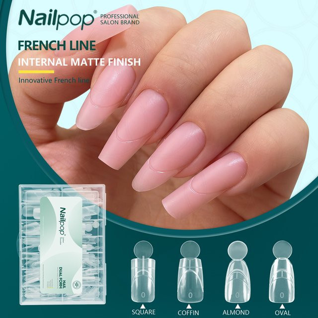 Nailpop Nagel Dual Form Verlängerungsspitzen, Klar, 140 Stück - Bild 1