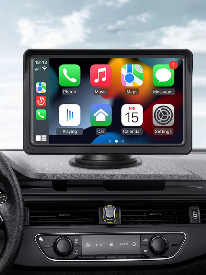Hippcron 7-Zoll Tragbares Autoradio mit Android Auto und Wireless CarPlay, Multimedia-Videoplayer mit Touchscreen und GPS-Navigation, Schwarz - Bild 6