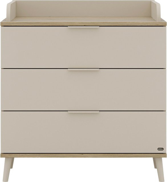 Wickelkommode Yuny By Paidi Hazel in Beige mit abnehmbarem Wickelaufsatz und Soft-Close-Schubladen - Bild 1