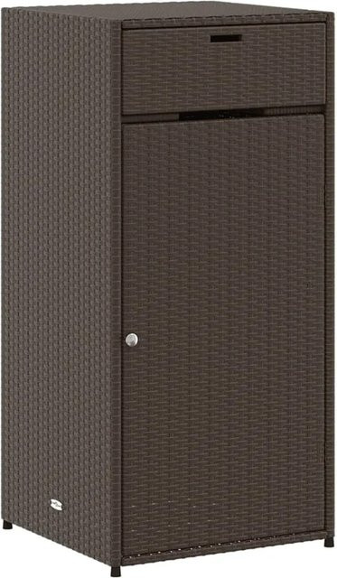 vidaXL Gartenschrank aus Poly Rattan in Braun mit Scharniertüren, B/T/H: 55 x 55 x 111 cm - Bild 1