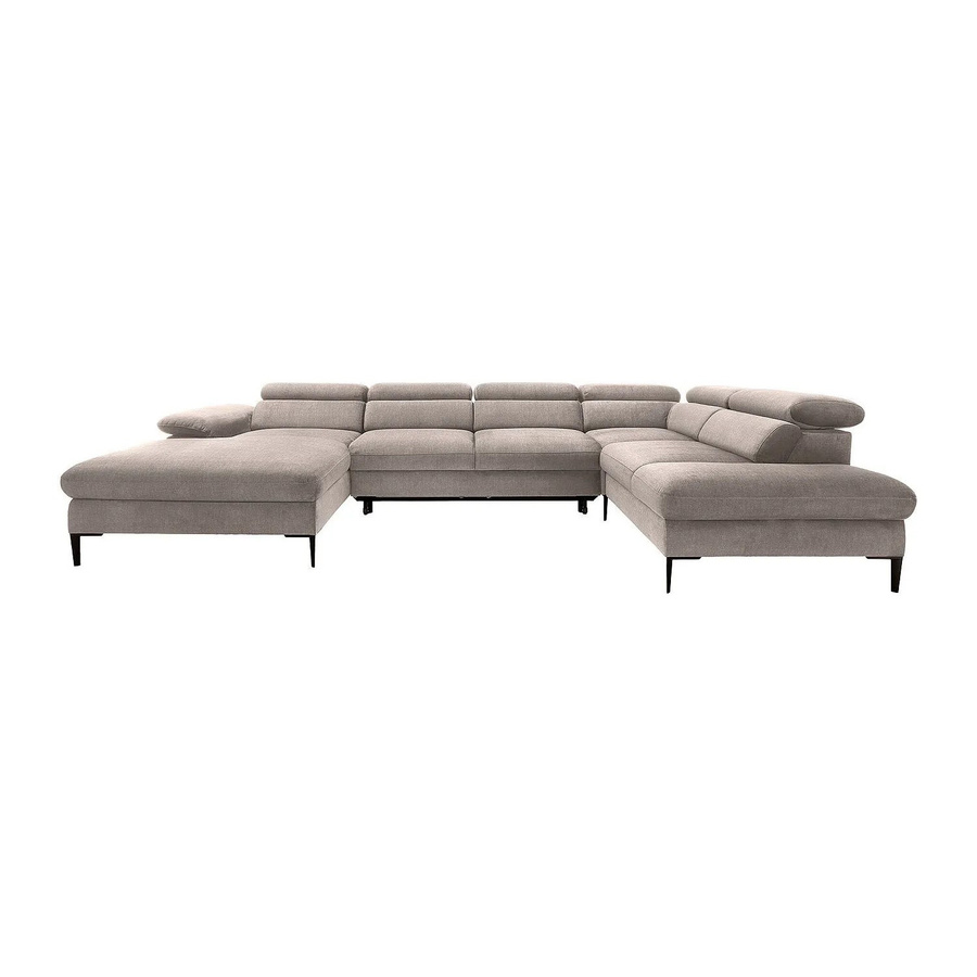Schlafsofa Sepina von Pascal Morabito als Ecksofa links in Taupe mit Samtbezug, Breite: 353 cm - Bild 2