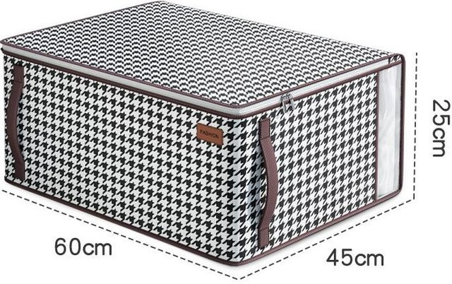 Warm Magpie Home Quilt-Organizer aus Vliesstoff mit Sichtfenster und verstärkten Griffen, Schwarz - Bild 1