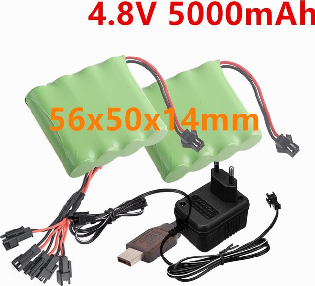 RC.BURST NiMH Akku 4,8V mit 5000mAh und SM2P-Stecker für RC-Autos, Roboter und Spielzeug - Bild 1