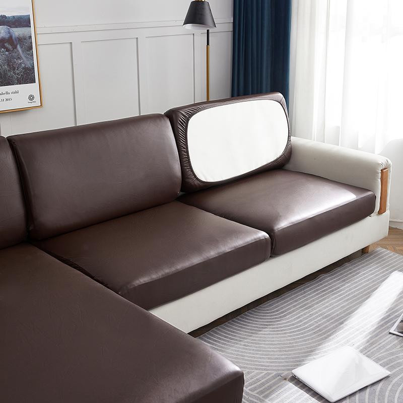 Yiran Furniture Ledersofa-Sitzkissenbezug aus Polyester, wasserdichter und dehnbarer Schonbezug für 1-Sitzer, grau, Breite: 50-65 cm - Bild 4
