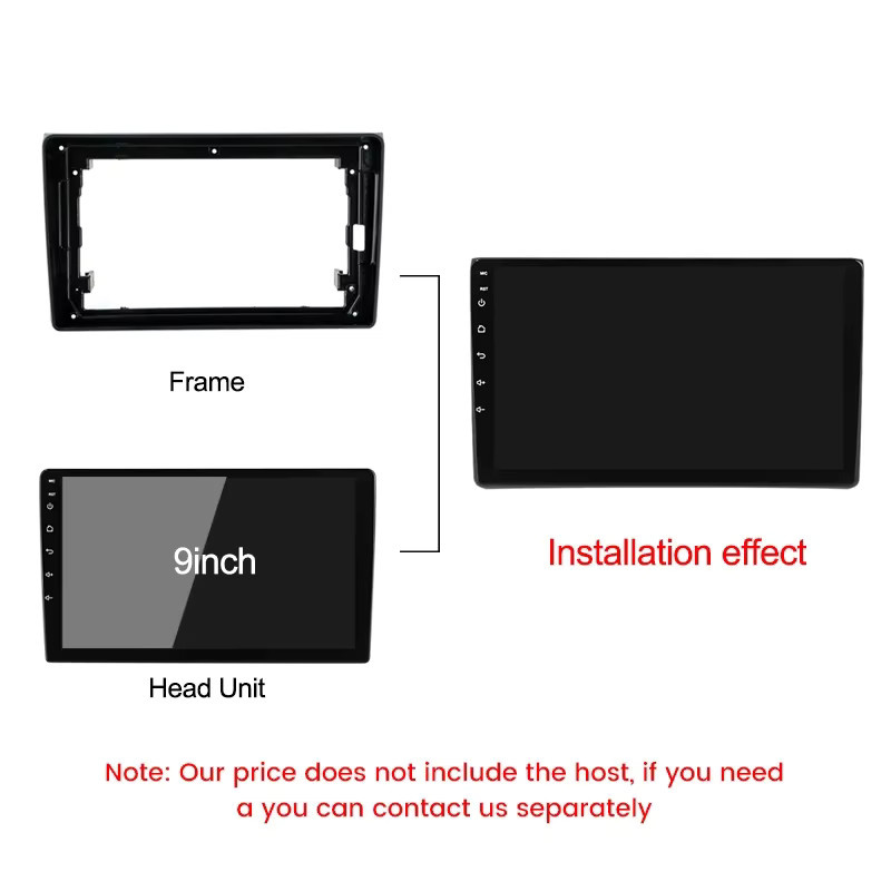 NAVIFANS 9 Zoll Radioblende für Audi A4 S4 RS4 B7 B8 B9 mit GPS Stereo Center Control Dashboard Fascia Panel in Schwarz - Bild 3