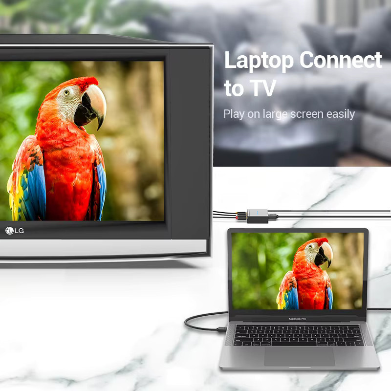 Vention HDMI zu AV RCA Adapter Konverter in Schwarz für PC, HDTV und Projektor - Bild 3