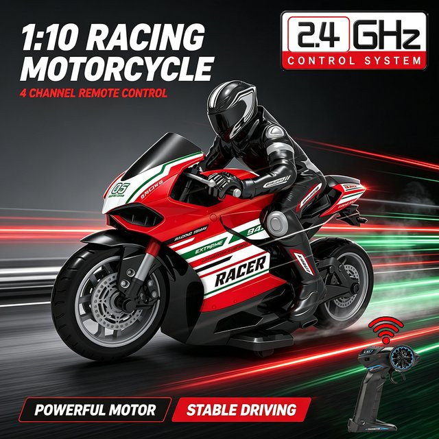 CONUSEA RC-Motorrad, Elektro-RC-Auto, 1:10, 4-Kanal, ferngesteuert - Bild 1