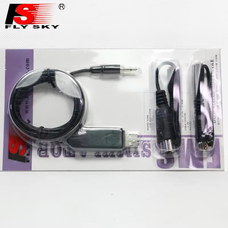 Flysky FS-SM100 RC USB Flight Simulator Kabel Set in Schwarz für FS-I6 I10 I6X FS-T6 FS-CT6B TH9X RC Sender - Bild 2