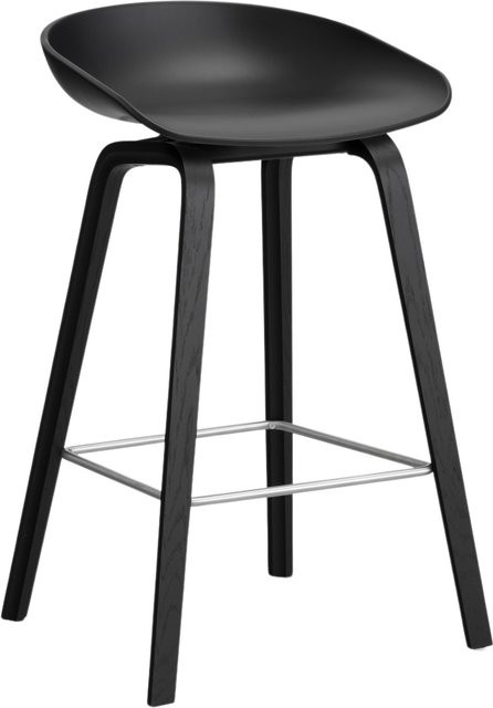 HAY About A Stool AAS 32 Hocker in Schwarz mit Eichenholz oder Walnussholz und Polypropylen - Bild 1