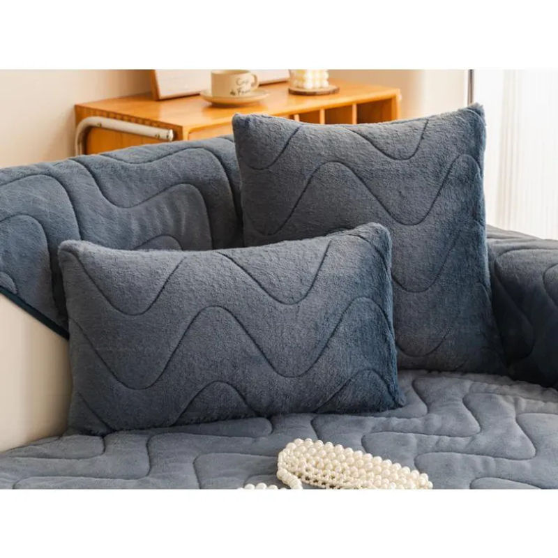Super Six Plüsch-Sofa-Kissen quadratisch in Creme, B/B/B: 70 x 70 x 70 cm - Bild 3
