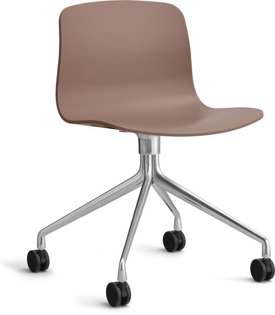 HAY About A Chair AAC 14 Schwenkbarer Designstuhl in Rot mit Aluminiumgestell - Bild 1