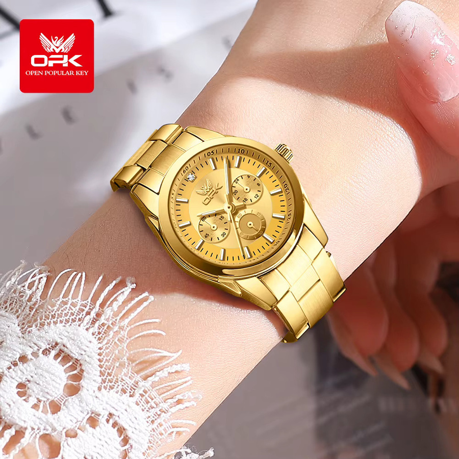 OPK Chronograph Armbanduhr, Quarz, Edelstahl, Damen - Bild 4