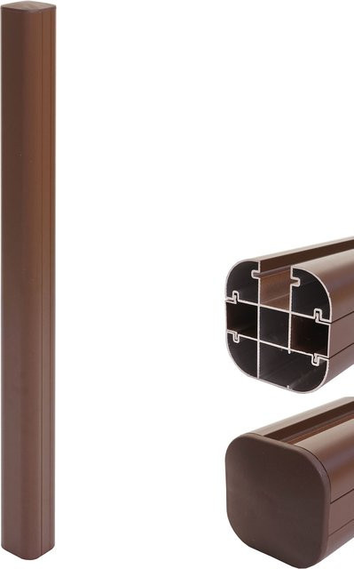 MCW Alu-Pfosten für Savoie-WPC-Zaun mit Stecksystem, braun, Höhe: 98 cm - Bild 1