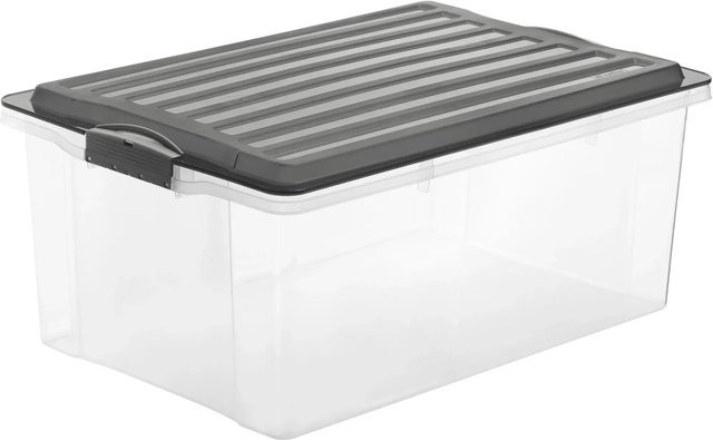 Rotho Stapelbox Compact A3 in Transparent/Grau - Bild 1