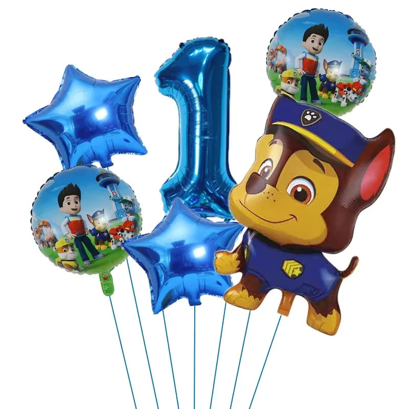 6er Set Paw Patrol Folienballons für Kindergeburtstage, mehrfarbig - Bild 2
