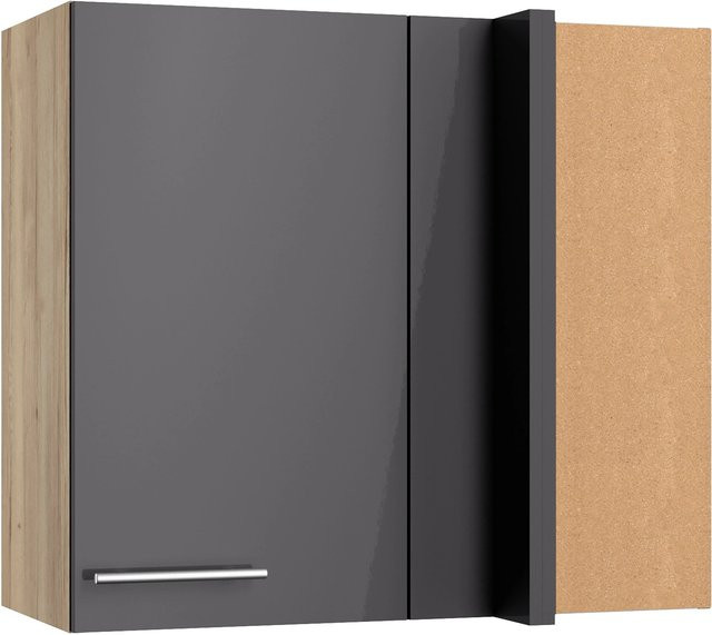Optifit Küchen-Eckoberschrank Jonte in Anthrazit und Wildeiche, B/T/H: 80 x 45 x 70,4 cm - Bild 1