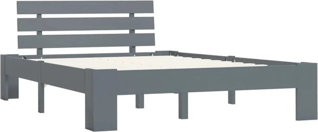 vidaXL Massivholzbett aus Kiefer in Grau, B/T/H: 120 x 200 x 66 cm - Bild 1