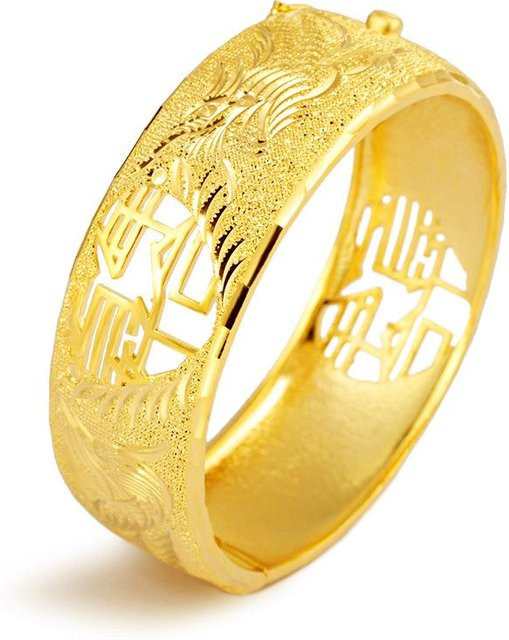 Armband Vintage Drachen- und Phönixarmband, Messing, Gold, Damen - Bild 1